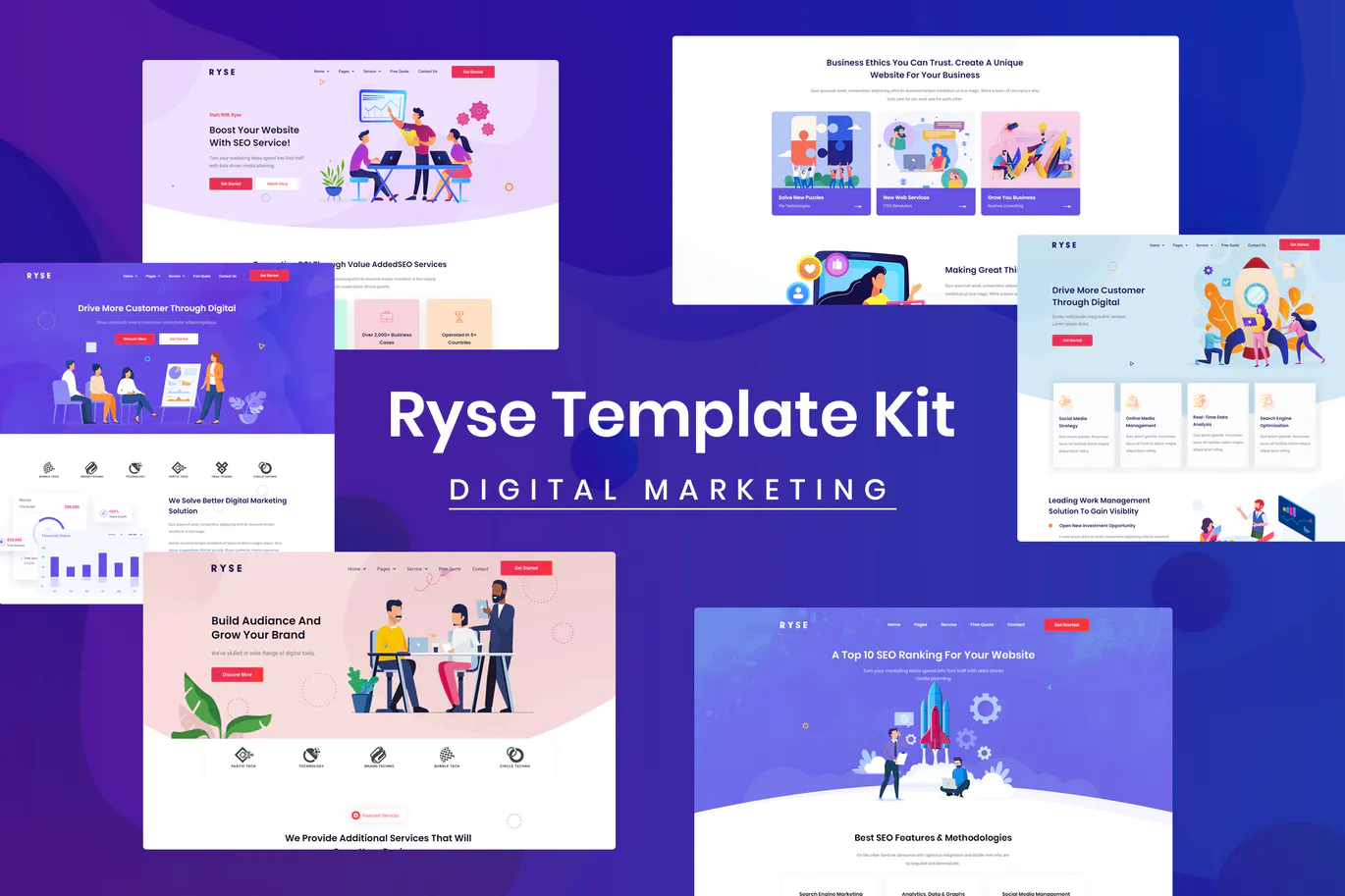 Ryse – Seo & Digital Marketing Elementor Template Kit