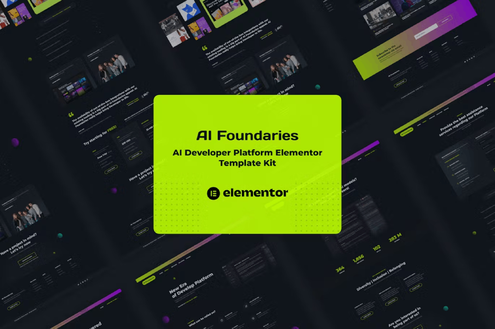 Ai Foundaries – Software Developer Platform Elementor Template Kit