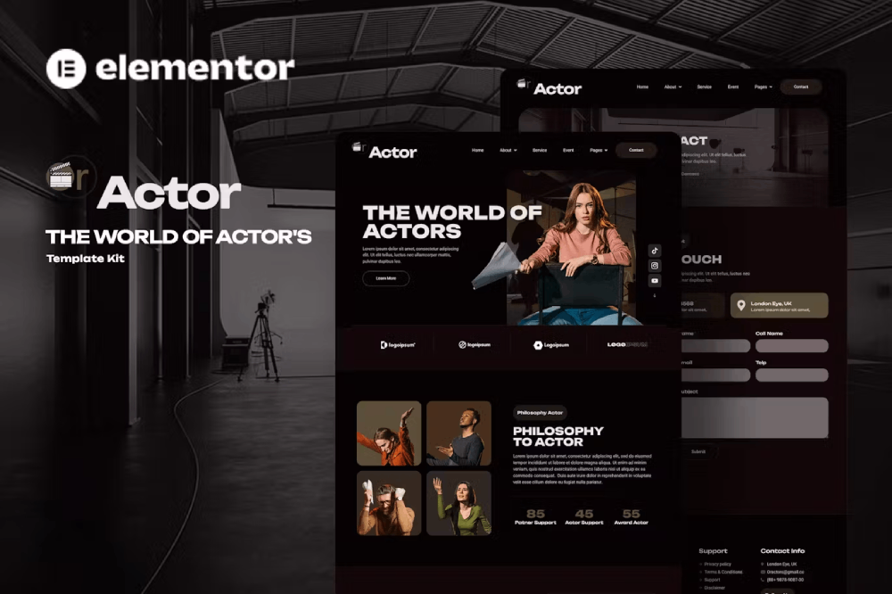 Oractor – Actor Agency Elementor Template Kit