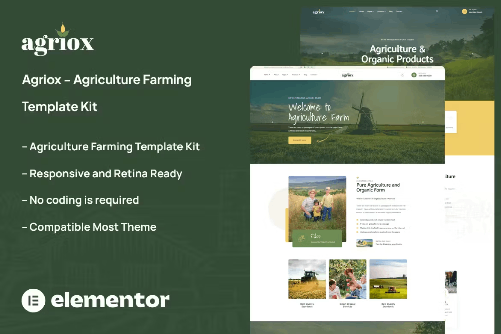 Agriox – Agriculture Farming Template Kit Agriox – Agriculture Farming Template Kit
