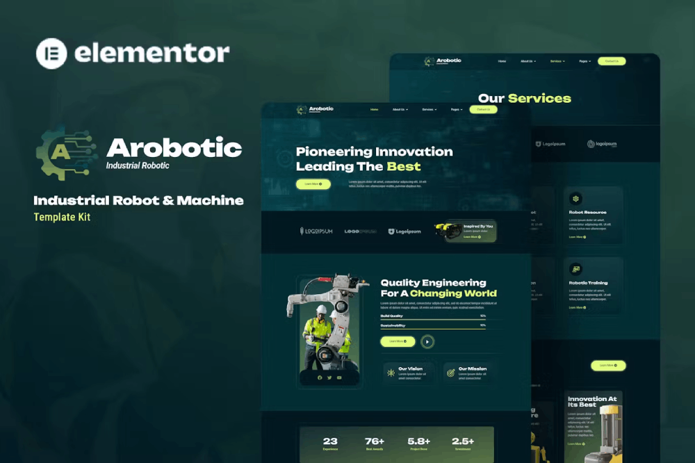 Arobotic – Industrial Robot & Machine Elementor Template Kit Arobotic – Industrial Robot & Machine Elementor Template Kit