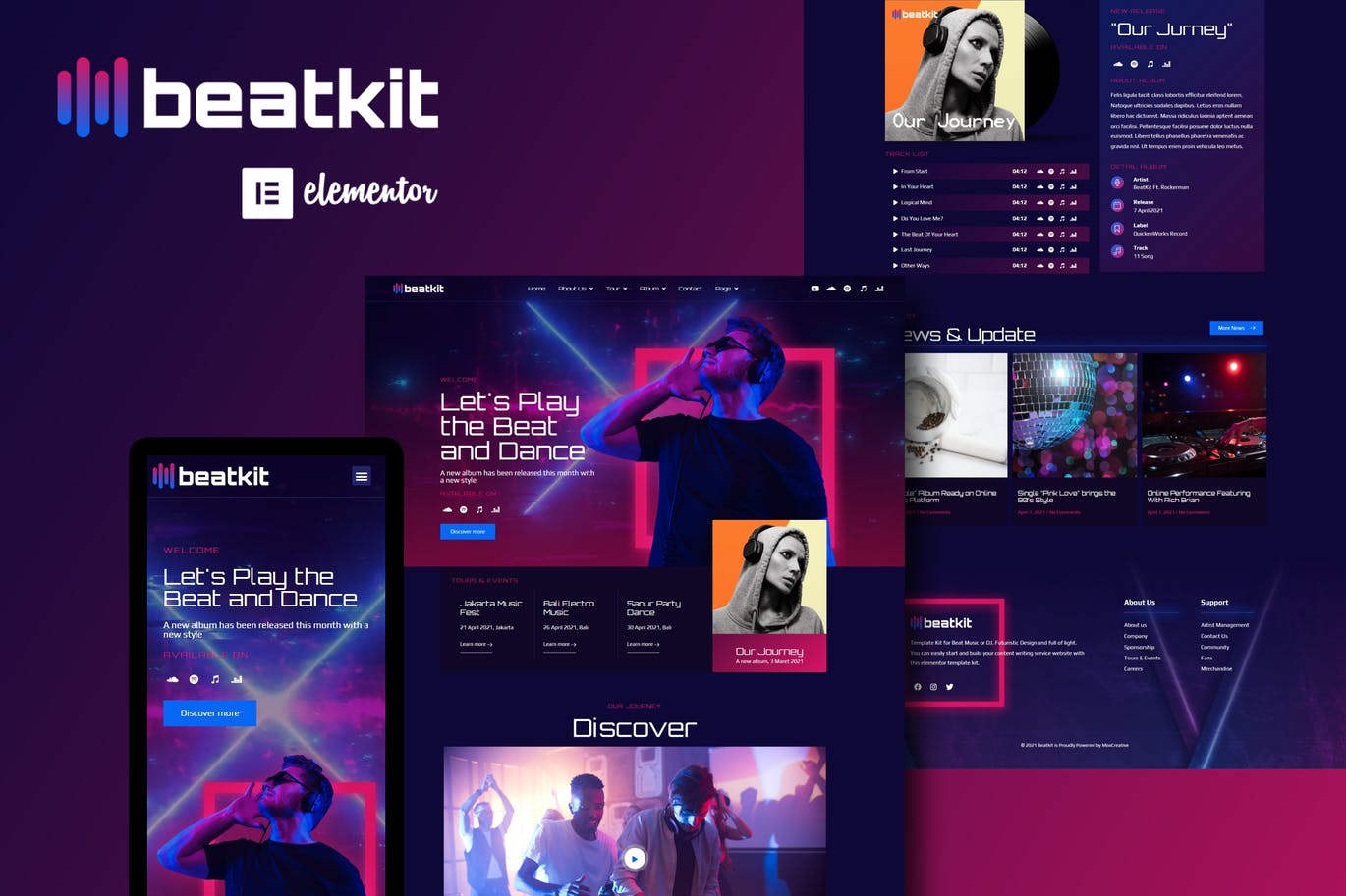 Beatkit – Music Events Elementor Template Kit