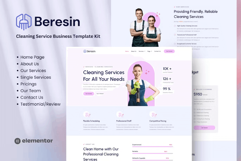 Beresin – Modern Cleaning Service Business Elementor Kit