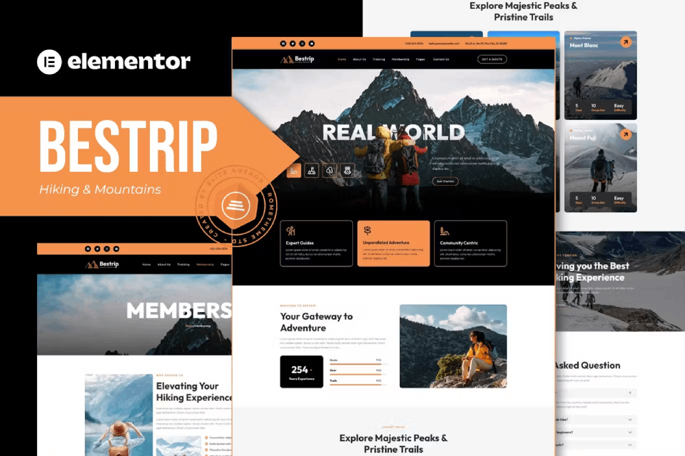 Bestrip – Hiking & Mountain Elementor Template Kit