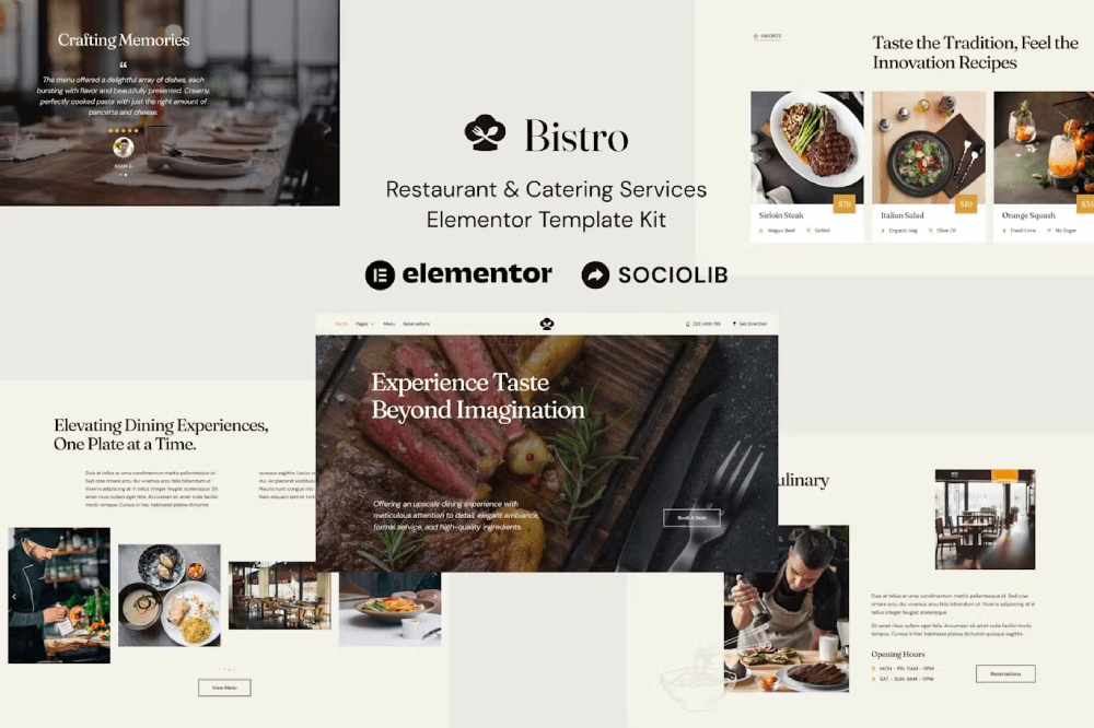 Bistro – Restaurant & Catering Services Elementor Template Kit