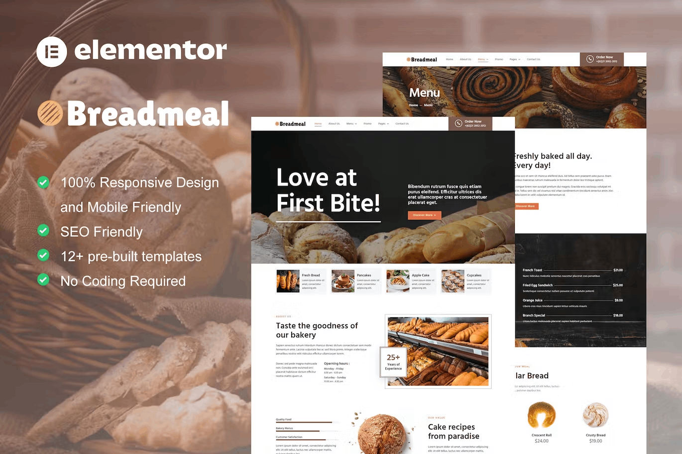 Breadmeal – Bakery & Cake Elementor Template Kit Breadmeal – Bakery & Cake Elementor Template Kit