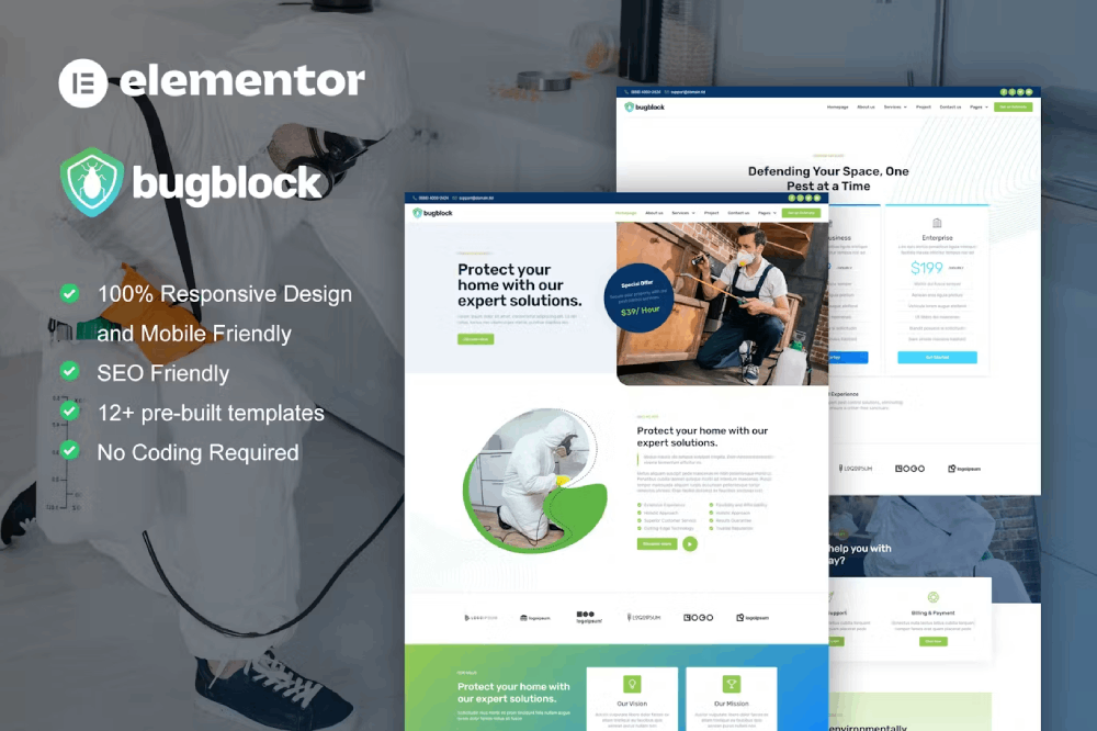 Bugblock – Pest Control Service Elementor Template Kit Bugblock – Pest Control Service Elementor Template Kit