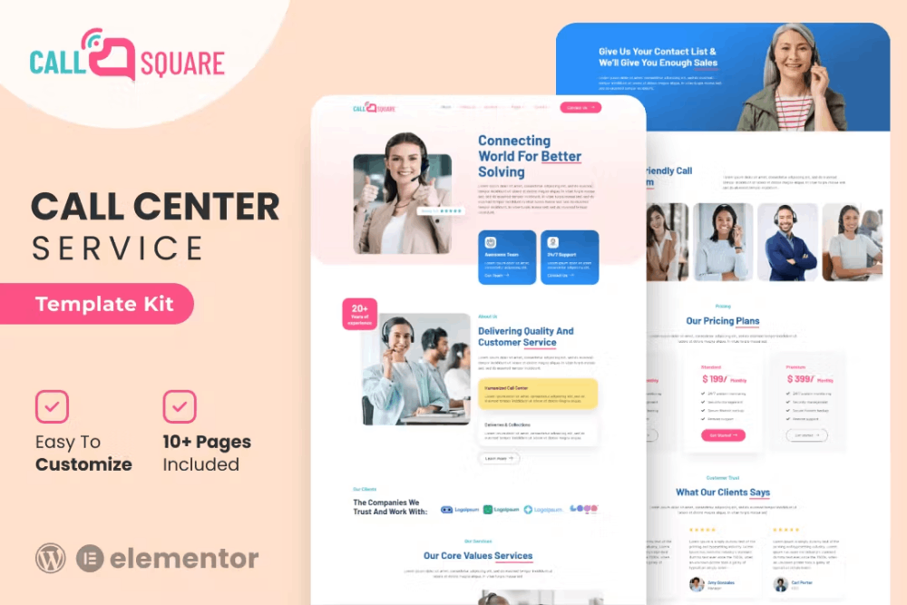Call Square – Call Center & Support Company Elementor Template Kit Call Square – Call Center & Support Company Elementor Template Kit