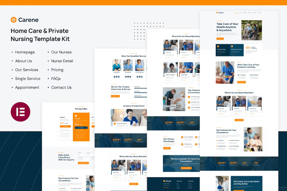 Carene – Home Care & Private Nursing Services Elementor Pro Template Kit Carene – Home Care & Private Nursing Services Elementor Pro Template Kit