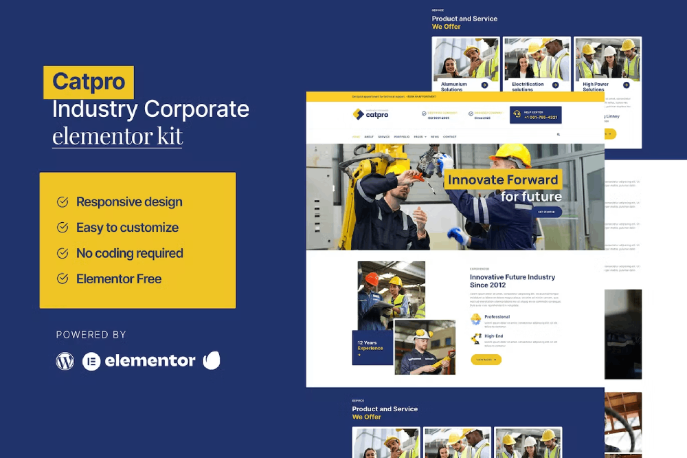 Catpro – Industry Corporate Elementor Template Kit