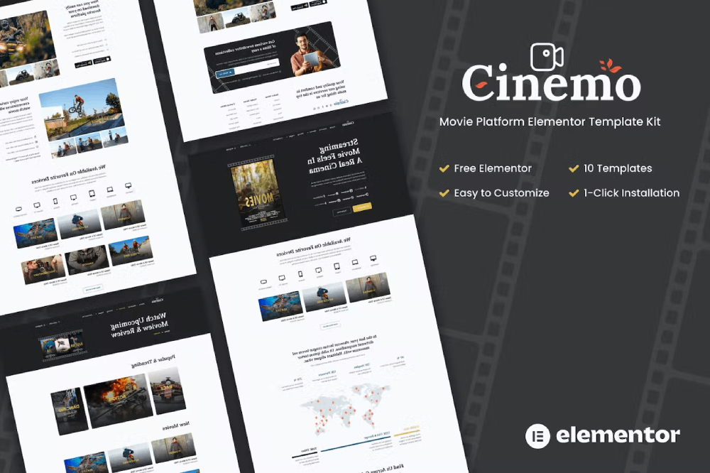 Cinemo – Movie Streaming Elementor Template Kits Cinemo – Movie Streaming Elementor Template Kits