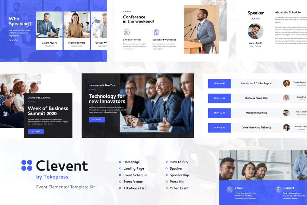 Clevent | Event Elementor Template Kit