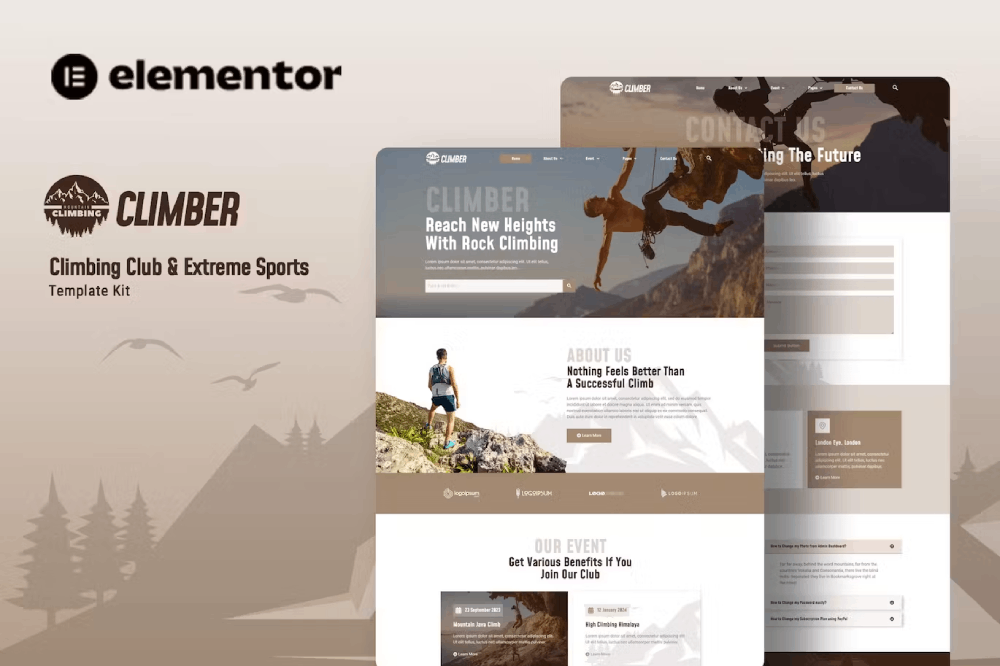 Climber – Climbing Club & Extreme Sports Elementor Template Kit Climber – Climbing Club & Extreme Sports Elementor Template Kit