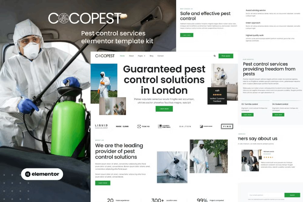 Cocopest – Pest Control Services Elementor Template Kit Cocopest – Pest Control Services Elementor Template Kit