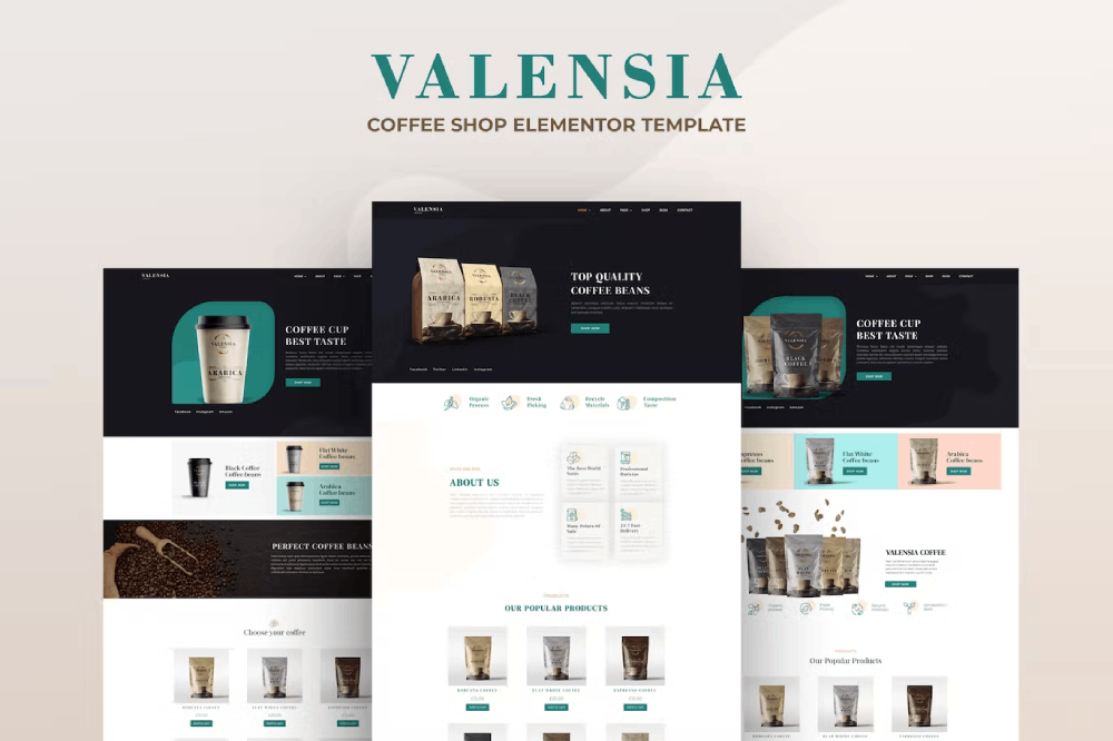 Valensia – Coffee Shop Elementor Template Kit