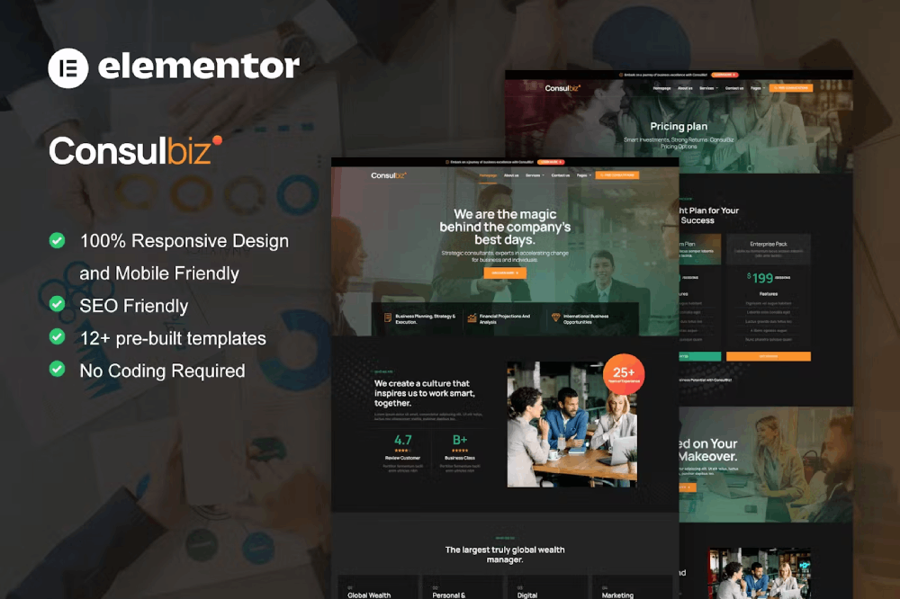 Consulbiz – Business Consultant Elementor Template Kit