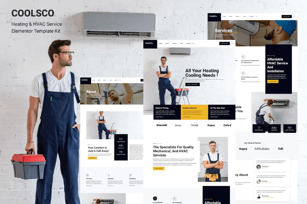 Coolsco – Air Conditioning Heating & Hvac Elementor Pro Template Kit