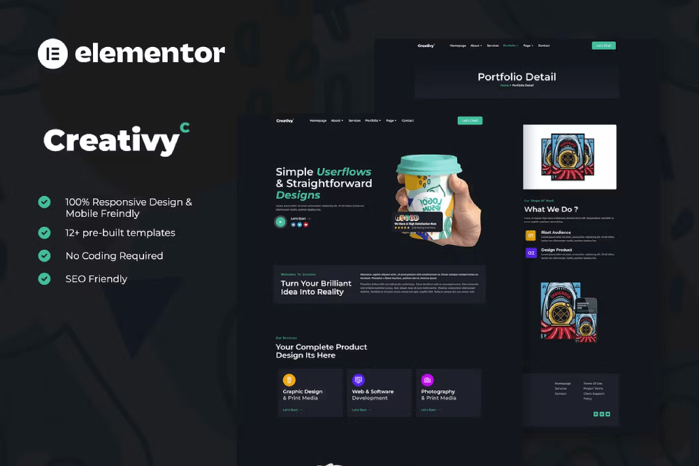 Creativy – Creative Agency & Portfolio Elementor Template Kit Creativy – Creative Agency & Portfolio Elementor Template Kit