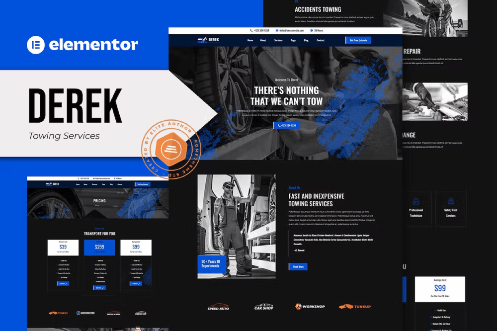 Derek – Towing Services Elementor Pro Template Kit Derek – Towing Services Elementor Pro Template Kit