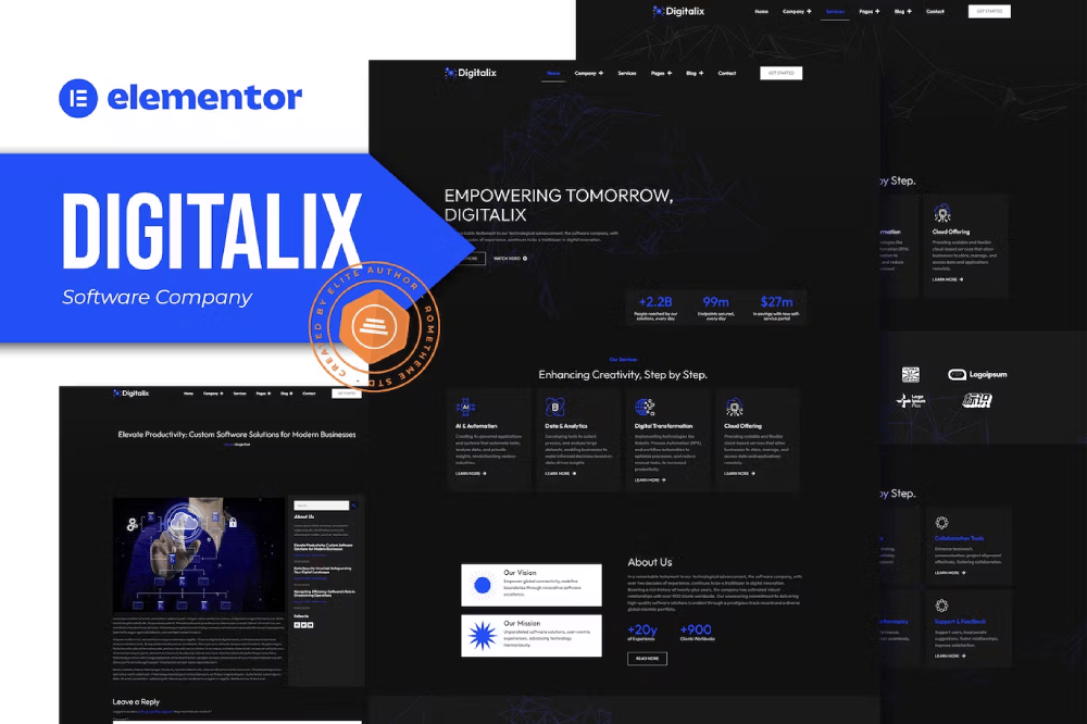 Digitalix – Software Company Elementor Pro Template Kit Digitalix – Software Company Elementor Pro Template Kit