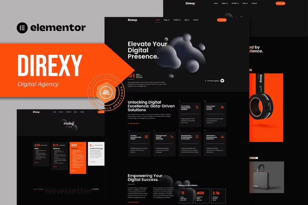 Direxy – Digital Agency Elementor Pro Template Kit Direxy – Digital Agency Elementor Pro Template Kit