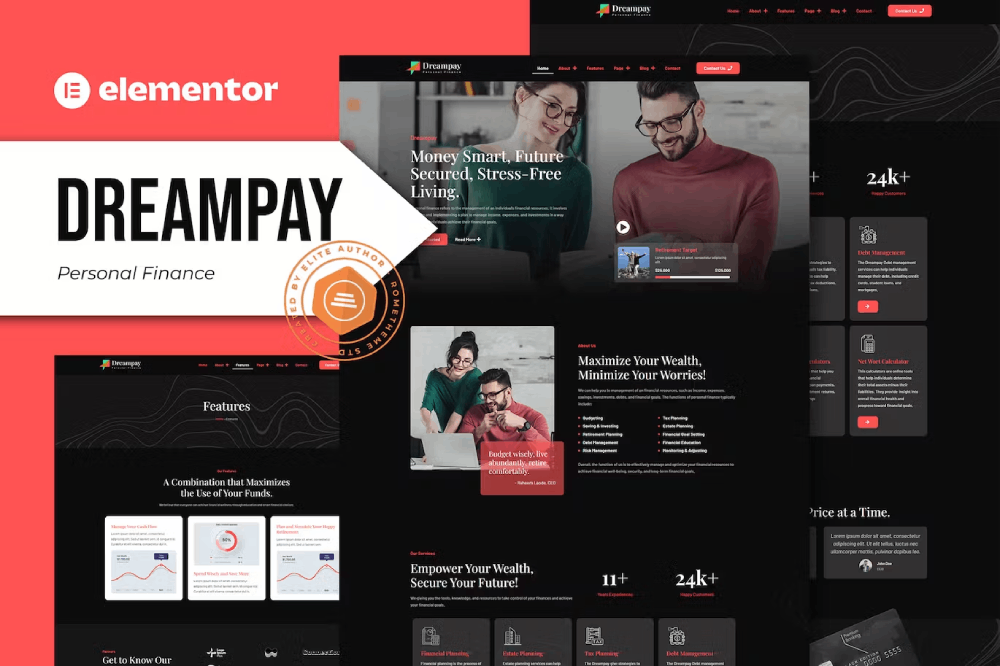 Dreampay – Personal Finance Elementor Pro Template Kit