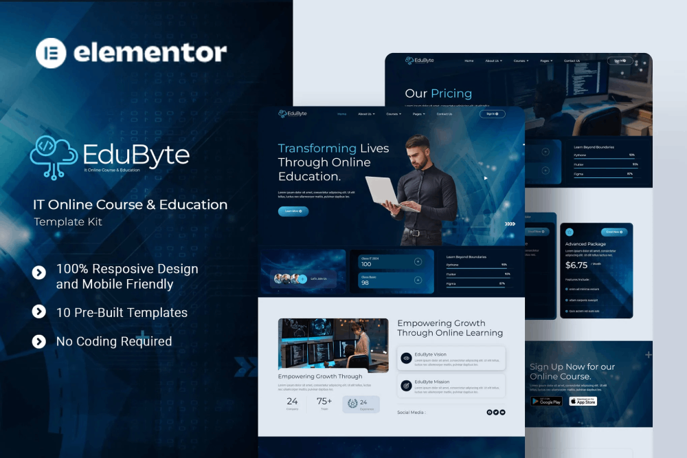 Edubyte – It Online Course & Education Elementor Template Kit