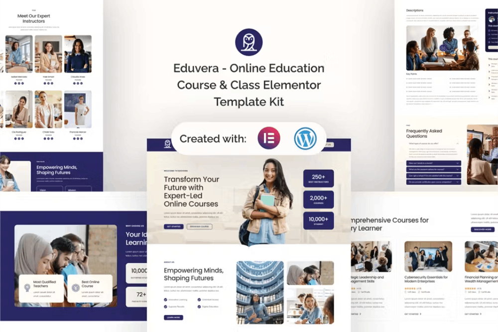 Eduvera – Online Education Course & Class Elementor Template Kit