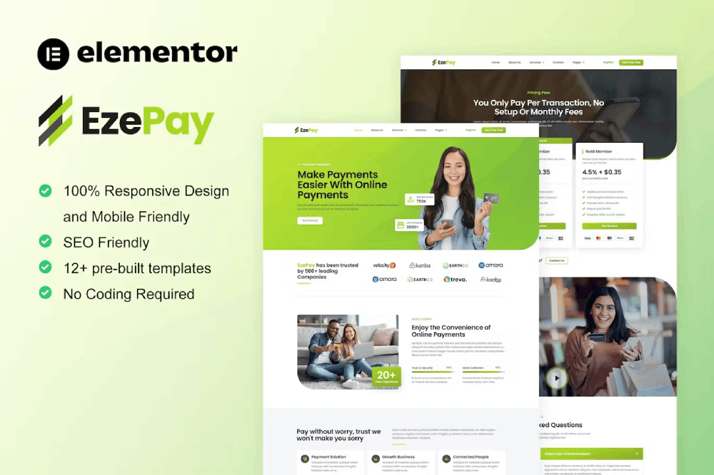 Ezepay – Online Payment Gateway Elementor Pro Template Kit Ezepay – Online Payment Gateway Elementor Pro Template Kit