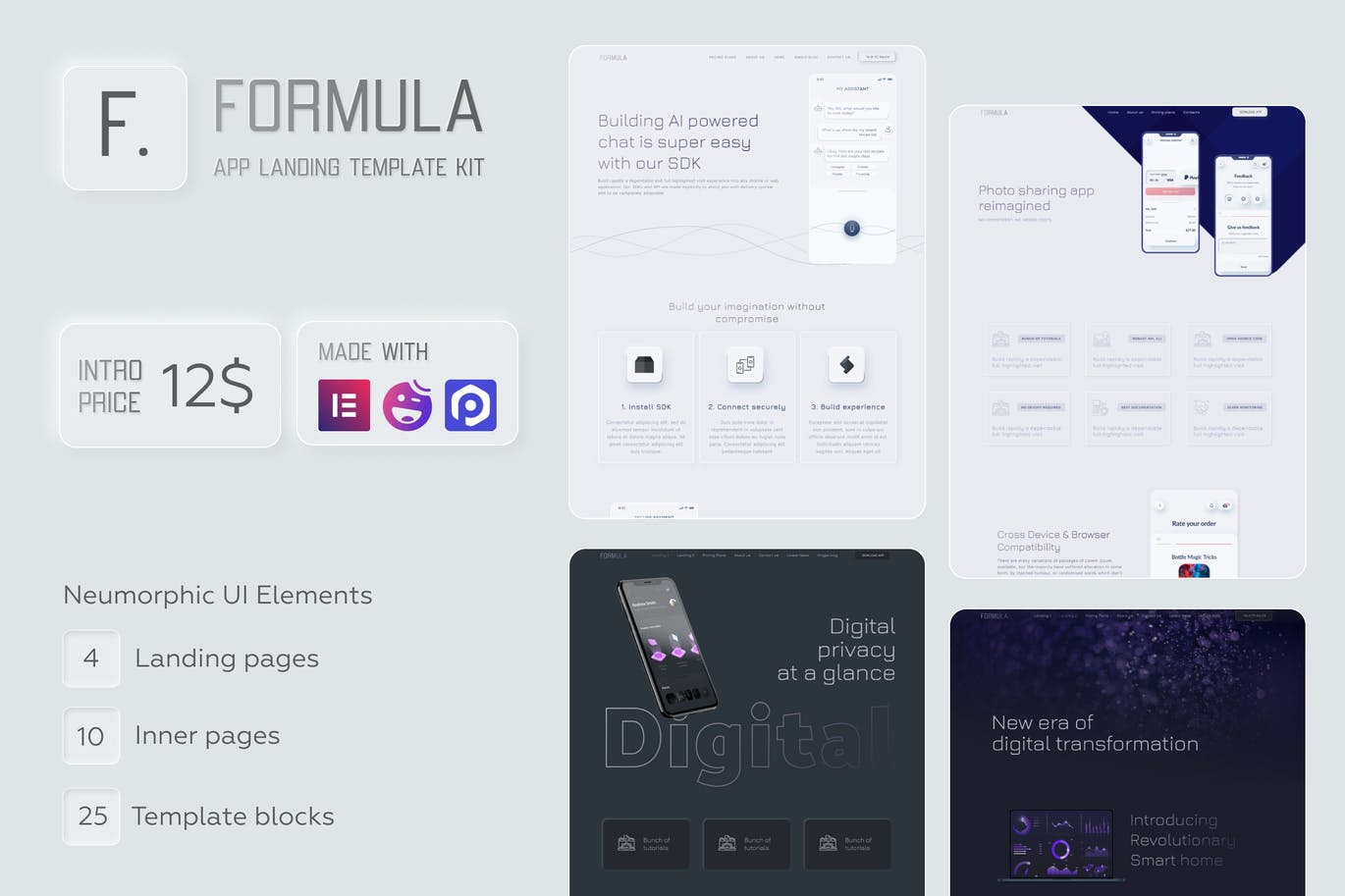 Formula – Software & App Landing Elementor Template Kit