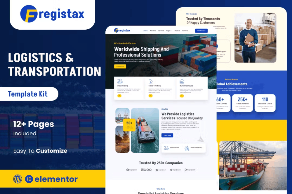 Fregistax – Cargo & Logistics Elementor Template Kit