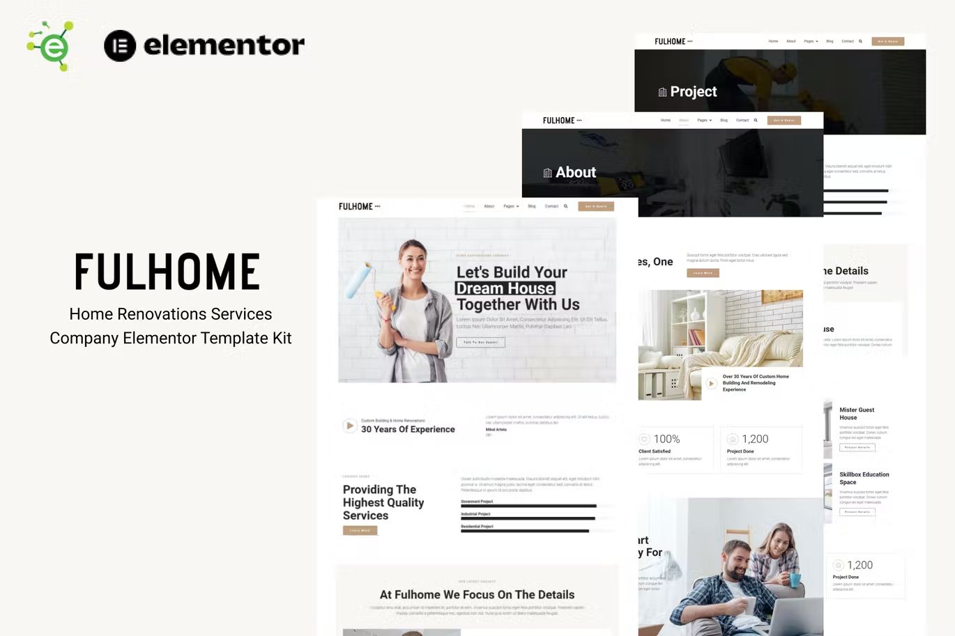 Fulhome – Home Renovations & Repair Company Elementor Pro Template Kit