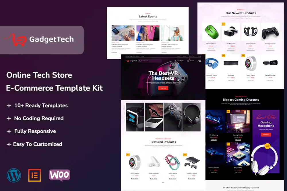 Gadgettech – Electronic Gadget Woocommerce Elementor Pro Template Kit