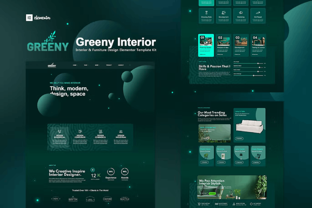 Greeny – Interior Elementor Template Kit