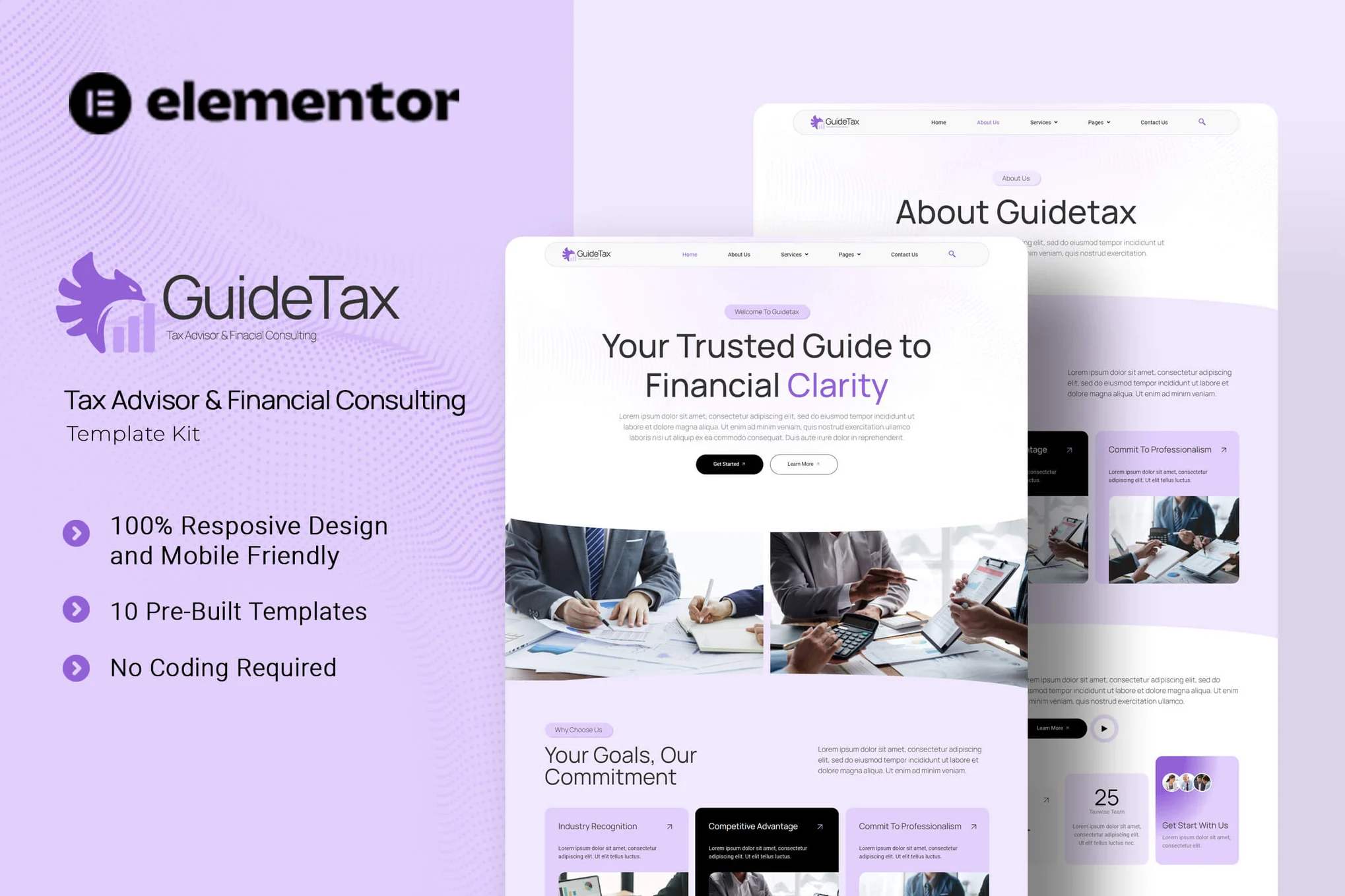 Guidetax – Tax Advisor & Financial Consulting Elementor Template Kit