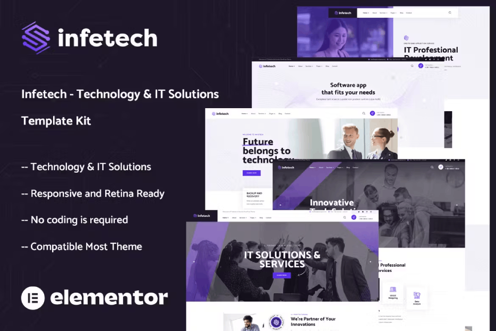 Infetech – Technology & It Solutions Elementor Template Kit