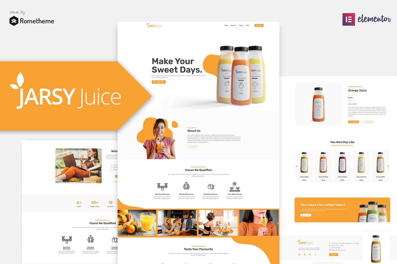 Jarsy Juice – Drink Brand Elementor Template Kit