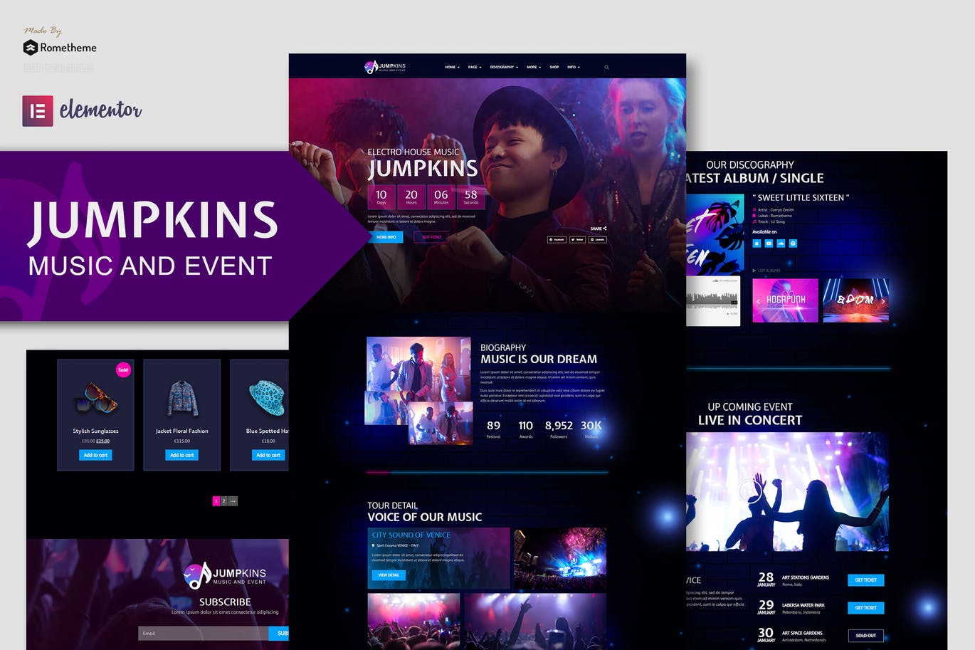 Jumpkins – Music & Event Elementor Template Kit