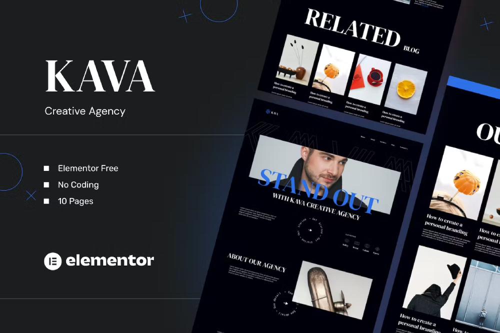 Kava – Creative Agency Elementor Template Kits