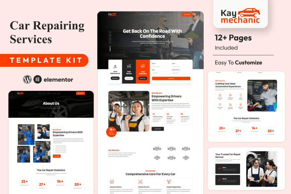 Kaymechanic – Car Repair & Auto Service Elementor Template Kit