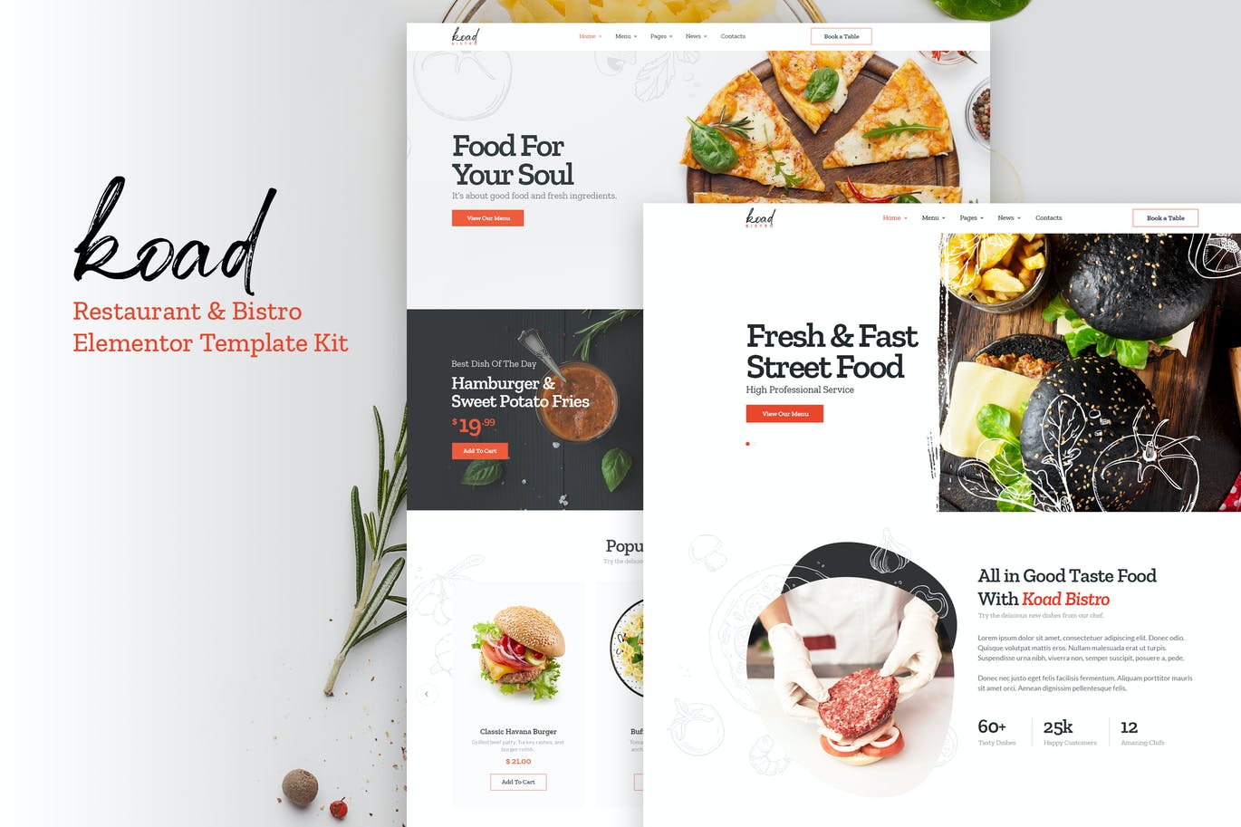 Koad – Restaurant & Bistro Elementor Template Kits