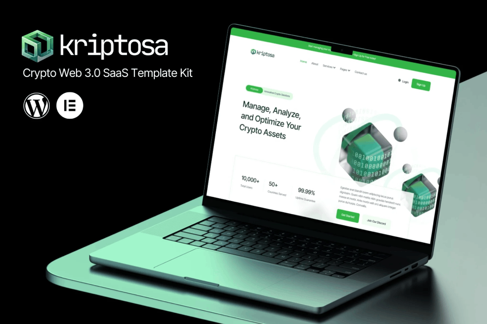 Kriptosa – Web3 Saas Elementor Template Kit