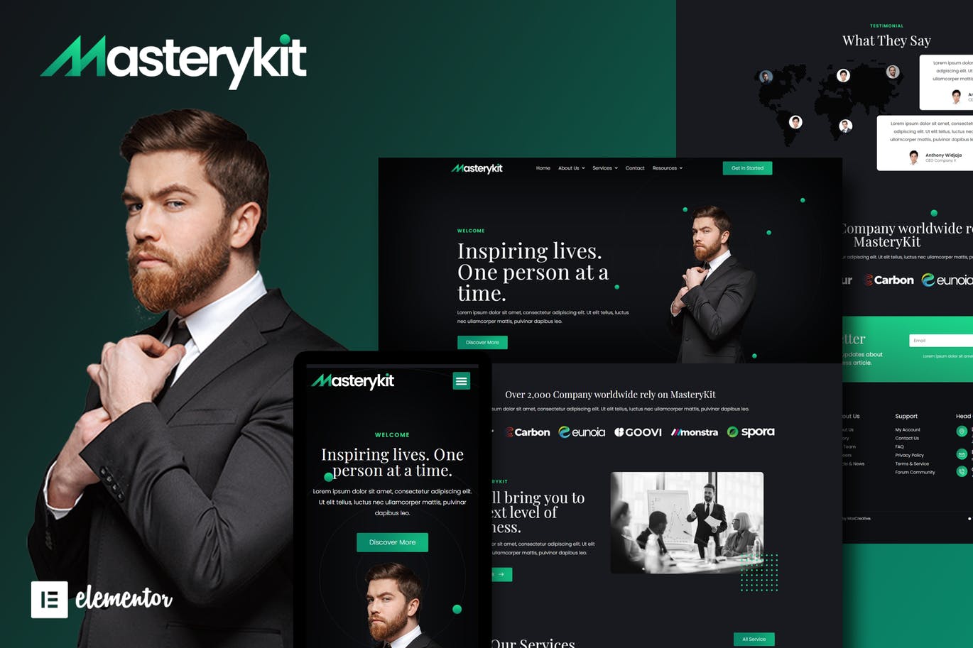 Masterykit – Business Coach Elementor Template Kit