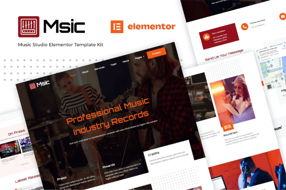 Msic – Music Studio Elementor Template Kit