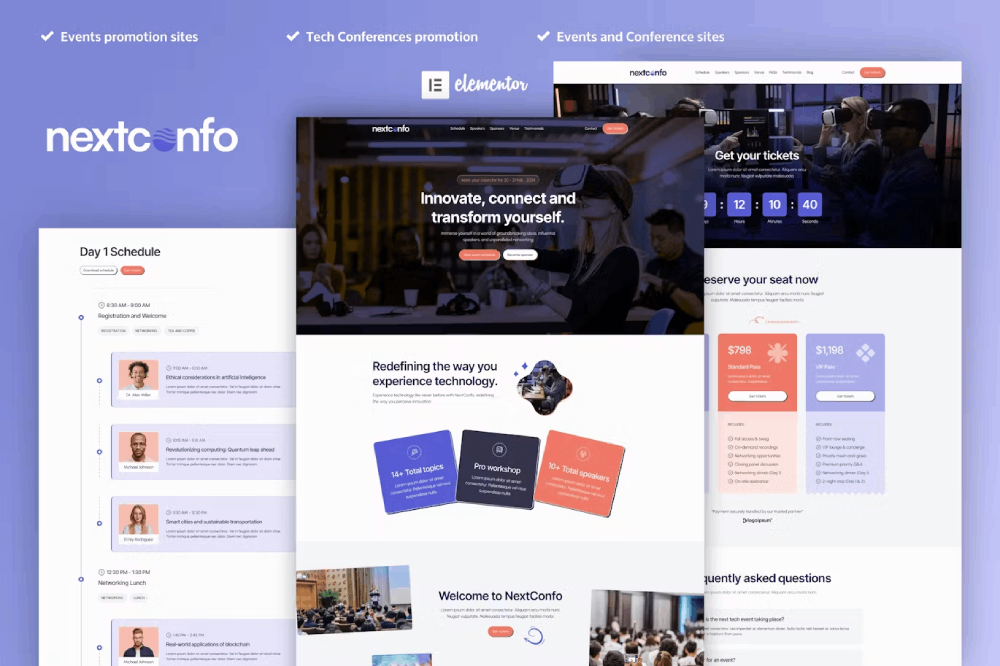 Nextconfo – Events & Conference Elementor Pro Template Kit