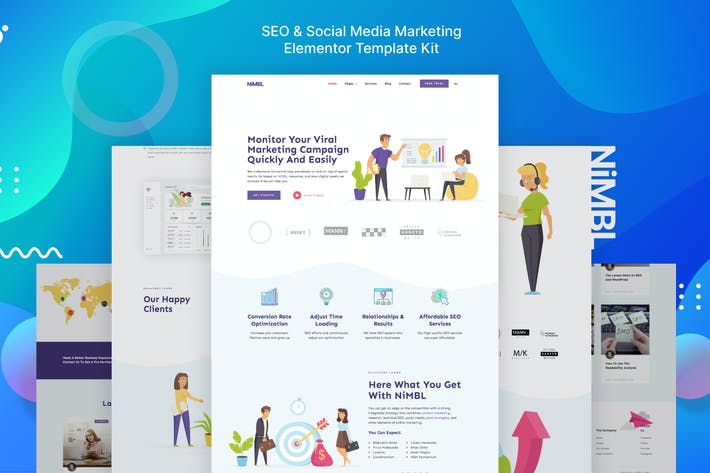 Nimbl – Seo & Social Media Marketing Template Kit