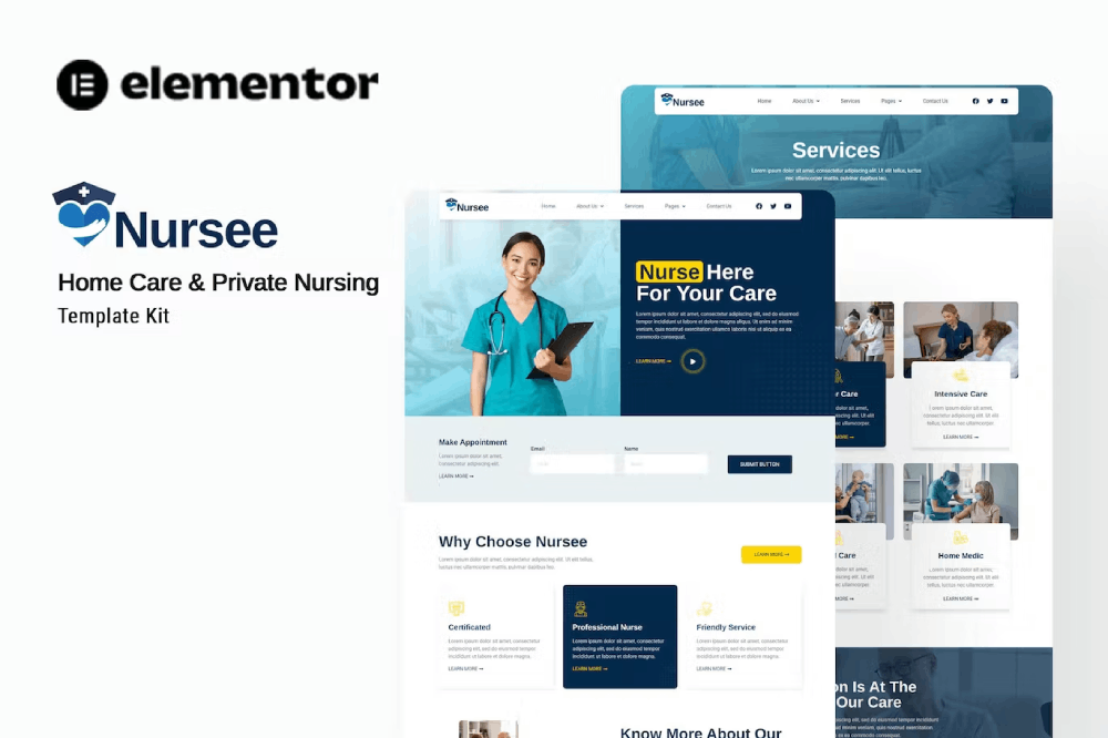 Nursee – Homecare & Private Nursing Elementor Template Kit Nursee – Homecare & Private Nursing Elementor Template Kit