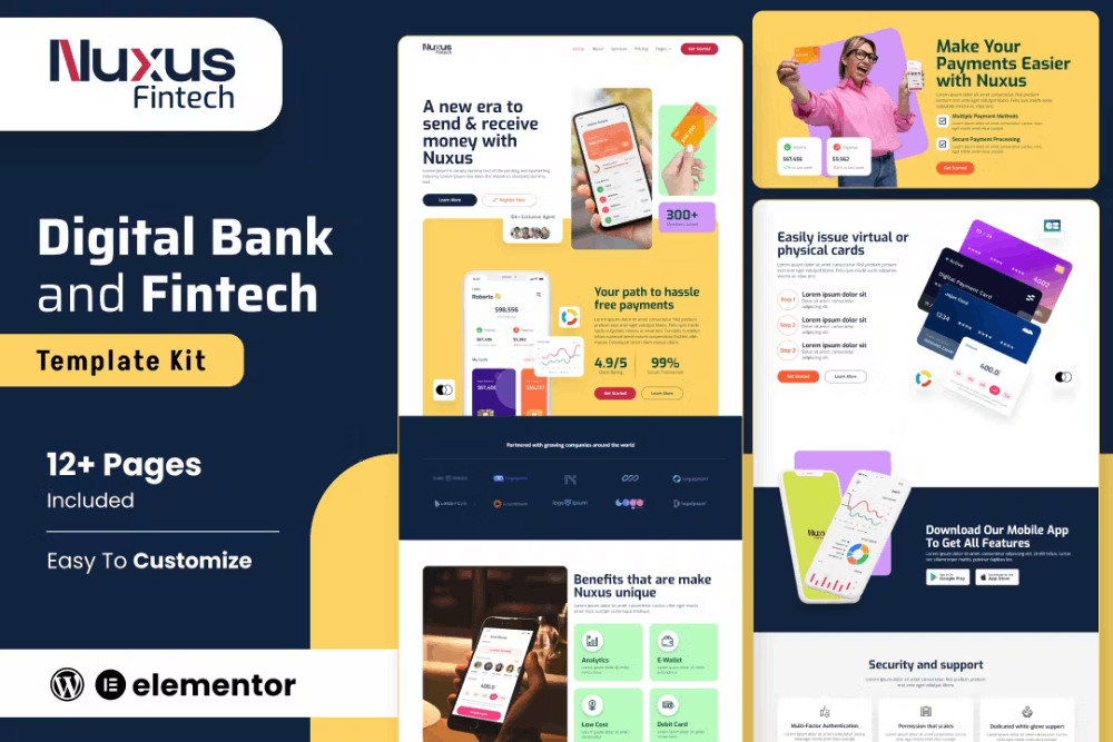 Nuxus – Online Payment Gateway Elementor Template Kit