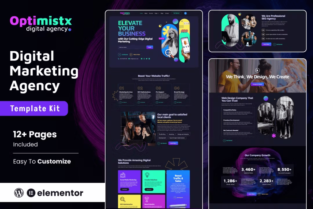 Optimistx – Seo & Digital Agency Elementor Template Kit
