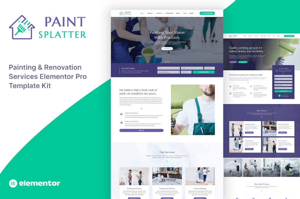 Paint Splatter – Painting & Renovation Services Elementor Pro Template Kit